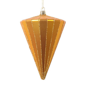 6" Matte Antique Gold Cone Ornament (3 Pack) 1
