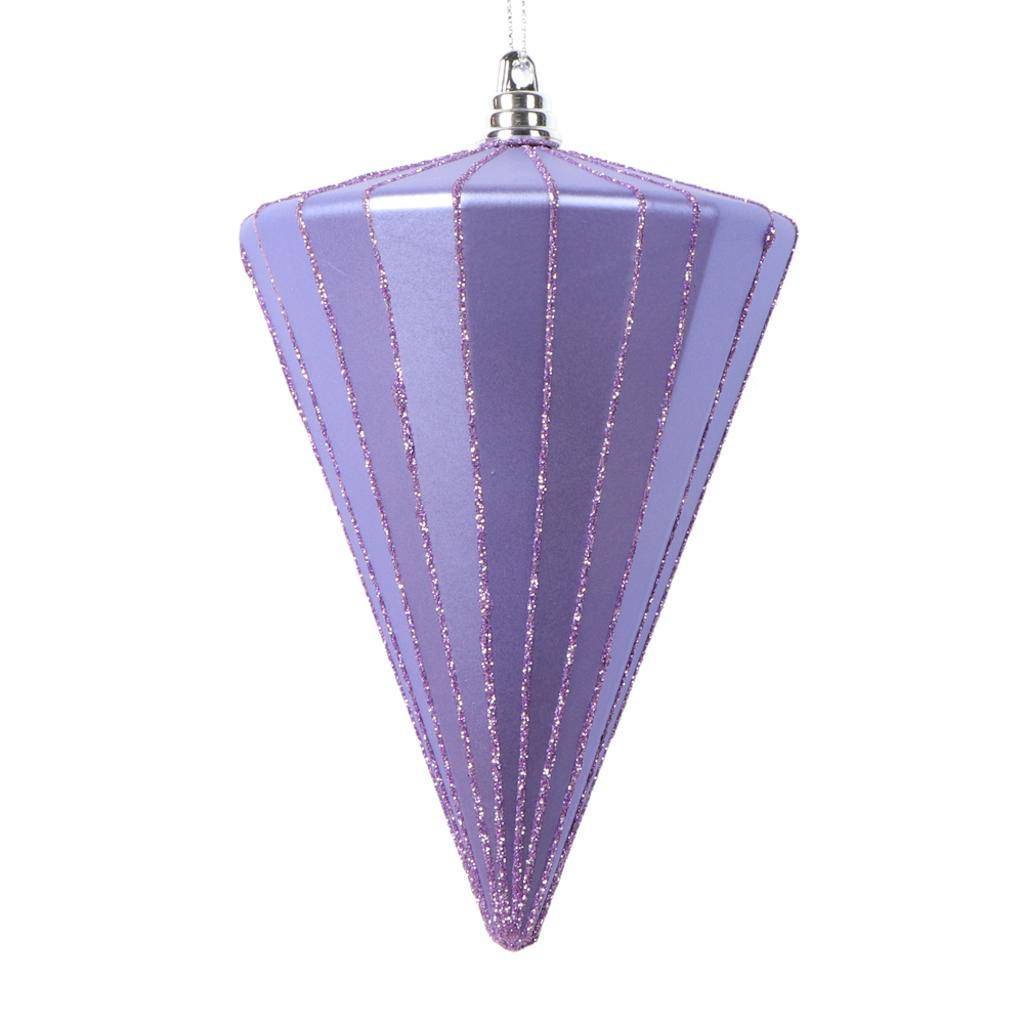 6" Matte Lavender Cone Ornament (3 Pack) 1