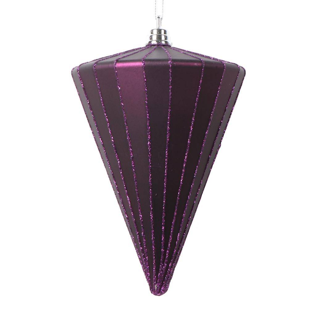 6" Matte Plum Cone Ornament (3 Pack) 1