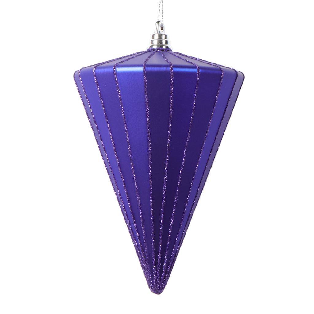6" Matte Purple Cone Ornament (3 Pack) 1