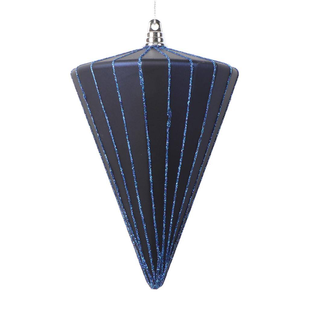 6" Matte Midnight Blue Cone Ornament (3 Pack) 1