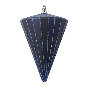 6" Matte Midnight Blue Cone Ornament (3 Pack) 1