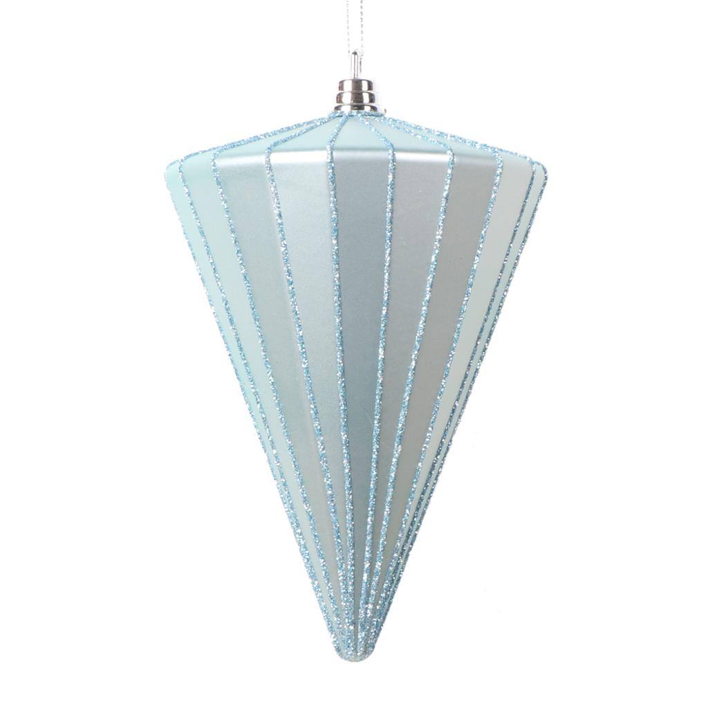 6" Matte Baby Blue Cone Ornament (3 Pack) 1