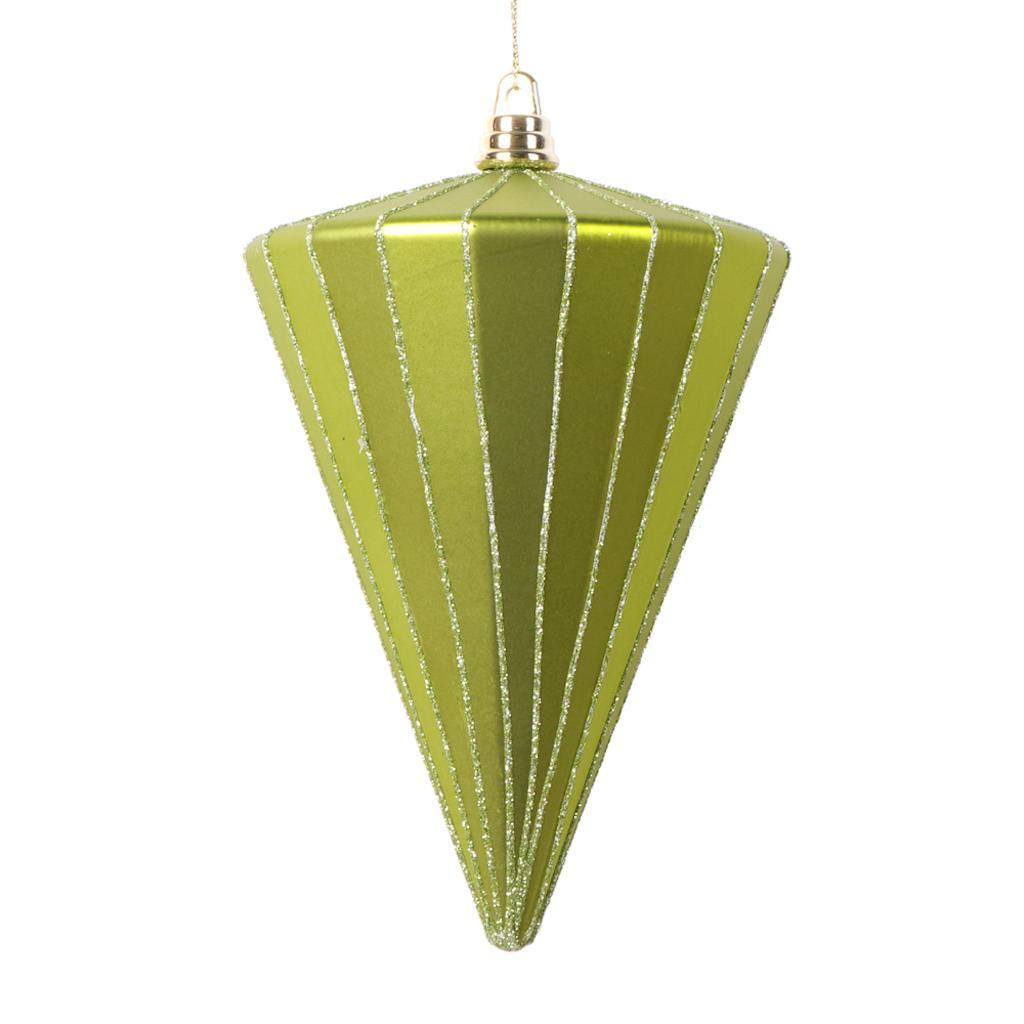 6" Matte Lime Cone Ornament (3 Pack) 1