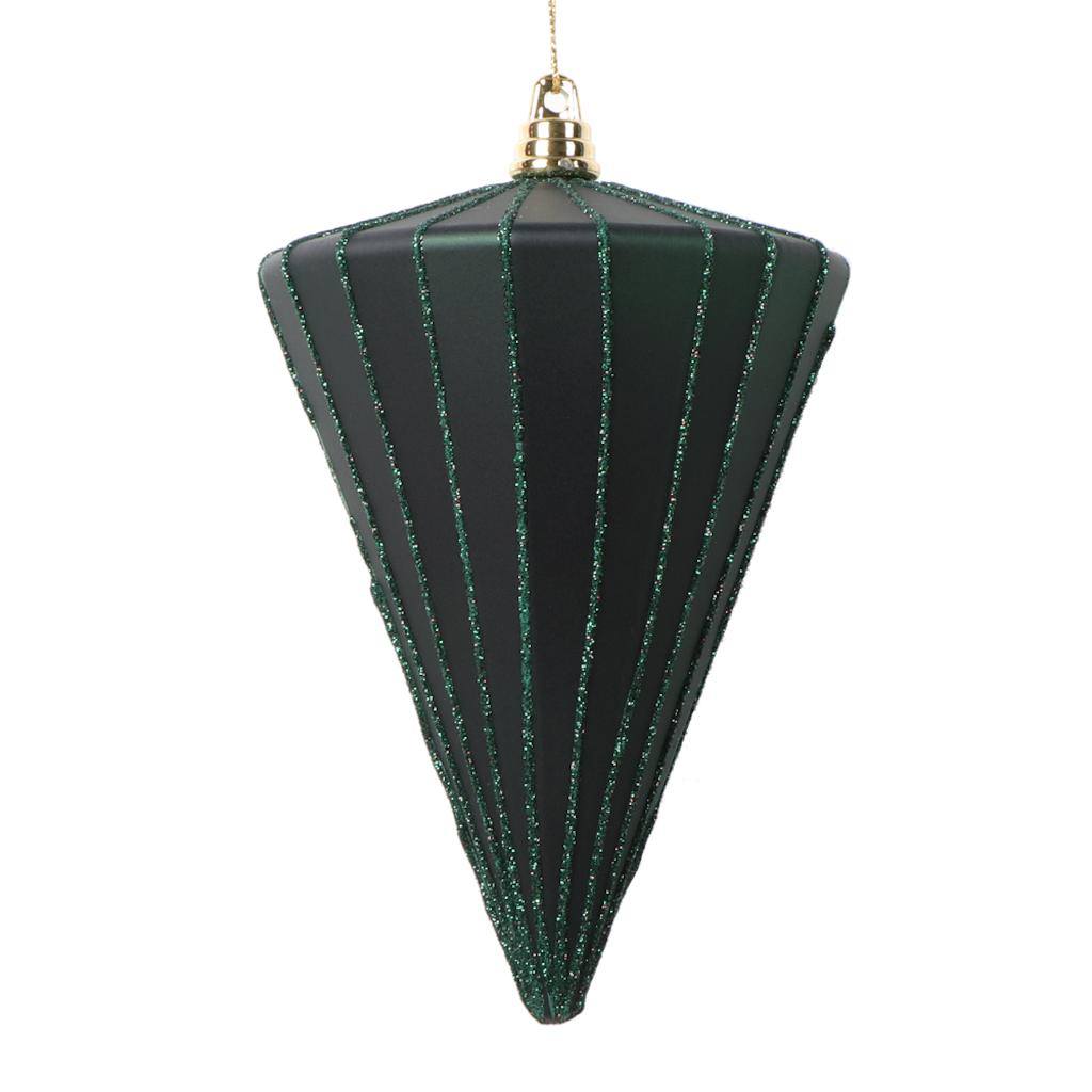 6" Matte Midnight Green Cone Ornament (3 Pack) 1