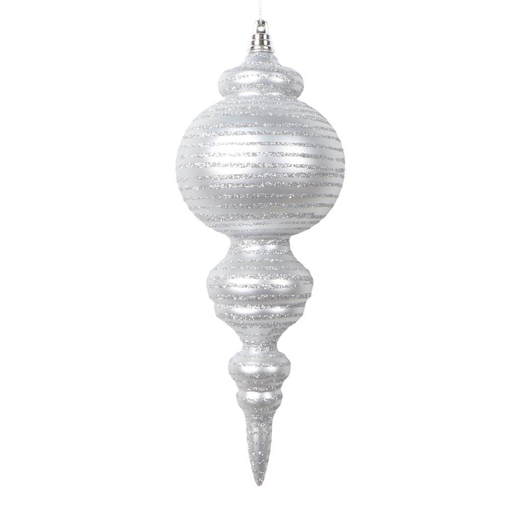 10" Matte Silver Cone Ornament (2 Pack) 1