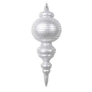 10" Matte Silver Cone Ornament (2 Pack) 1