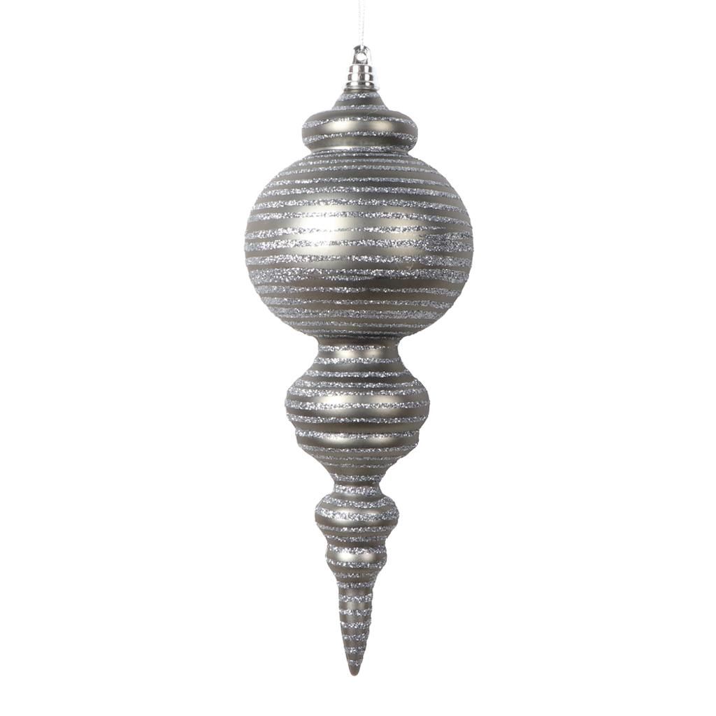 10" Matte Pewter Cone Ornament (2 Pack) 1