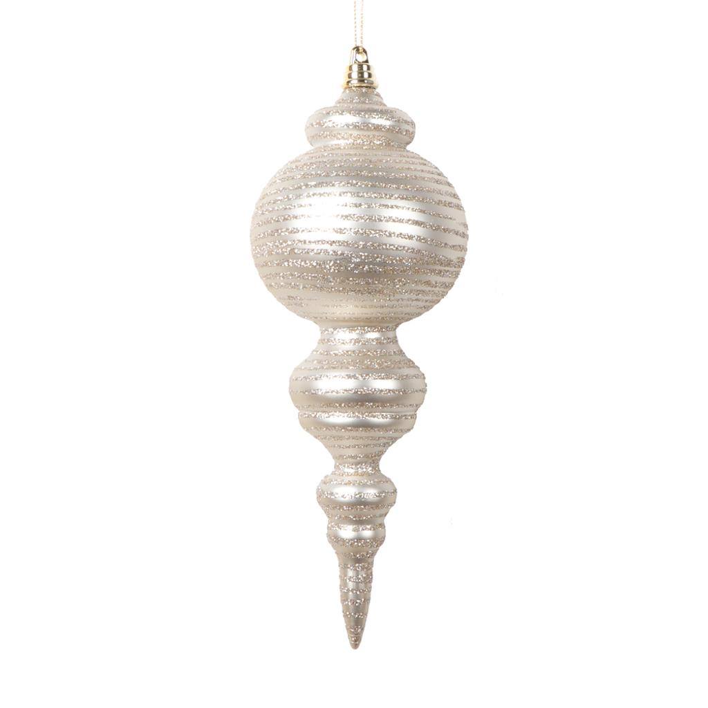 10" Matte Oat Cone Ornament (2 Pack) 1