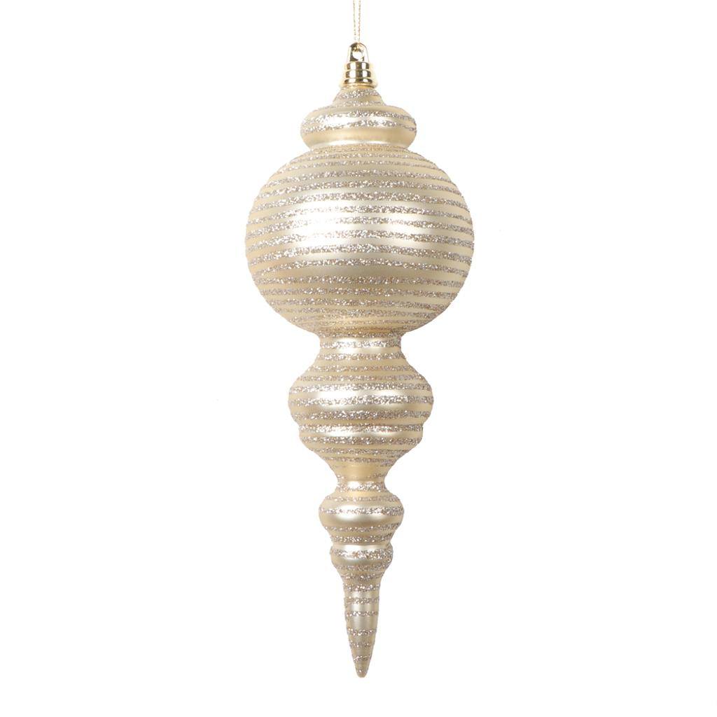 10" Matte Champagne Cone Ornament (2 Pack) 1