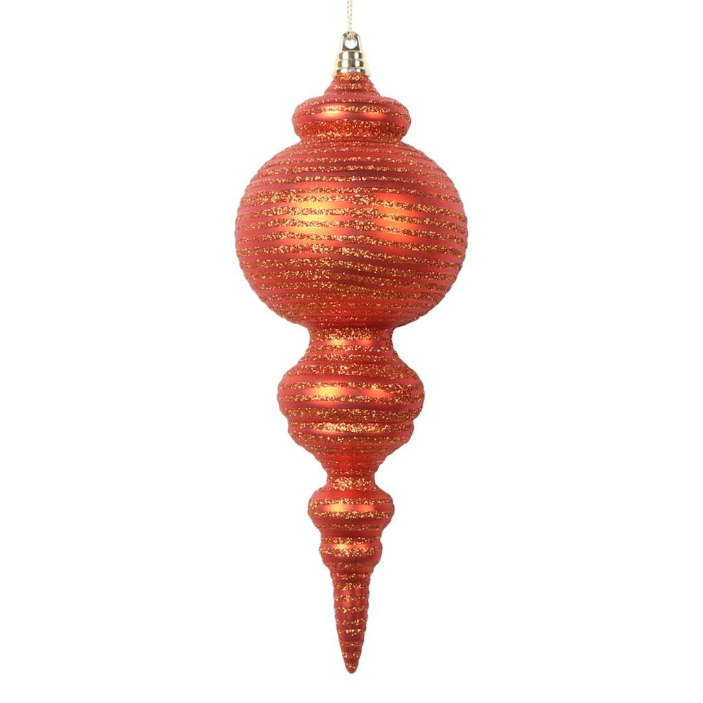 10" Matte Burnished Orange Cone Ornament (2 Pack) 1