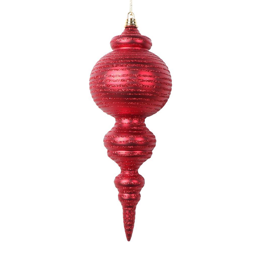 10" Matte Red Cone Ornament (2 Pack) 1