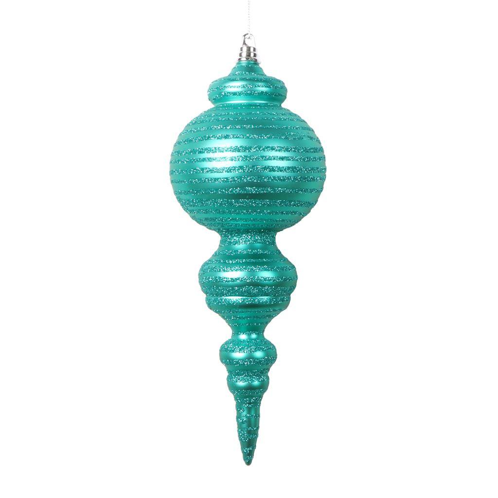 10" Matte Teal Cone Ornament (2 Pack) 1