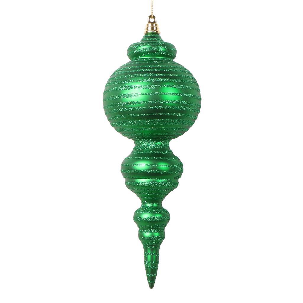 10" Matte Green Cone Ornament (2 Pack) 1