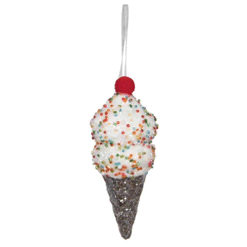 5.75" Brown Ice Cream Cone Ornament (3 Pack) 1