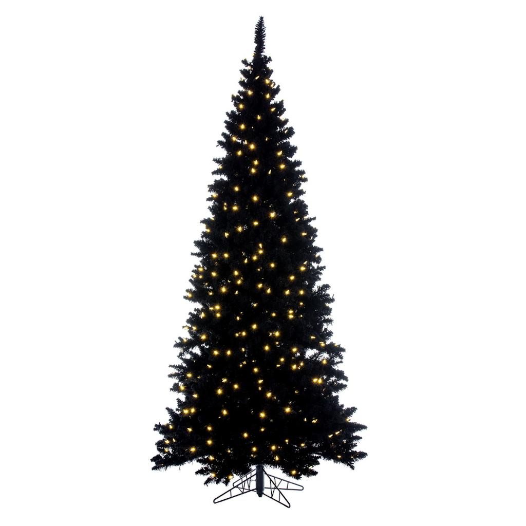 4.5' x 25" Flocked Slim Black 400 Tips 200 Dura-Lit® Warm White LED Lights 1