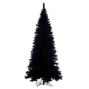 7.5' x 41" Flocked Slim Black 1238 Tips Unlit 1