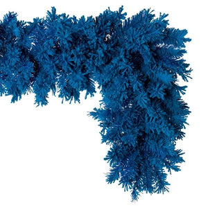 9' x 14" Artificial Flocked Turquoise Garland 210 Tips Unlit 4