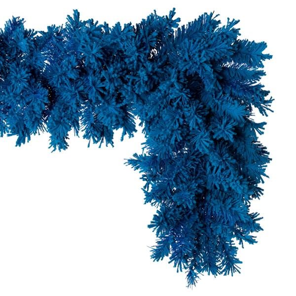 9' x 14" Artificial Flocked Turquoise Garland 210 Tips Unlit 4