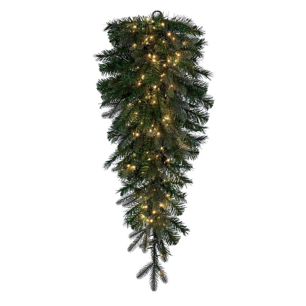 36" Artificial Douglas Fir Teardrop 183 Tips 150 LED Warm White 3mm Low Voltage Wide Angle Lights 1