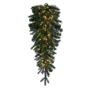36" Artificial Douglas Fir Teardrop 183 Tips 150 LED Warm White 3mm Low Voltage Wide Angle Lights 1