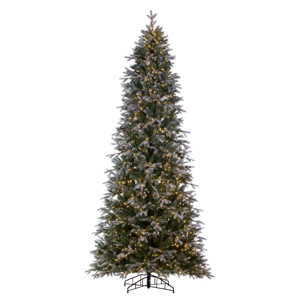 10' x 54" Artificial Frosted Douglas Fir 2000 LED Warm White 3mm Wide Angle Lights Slim Pre-Lit 1