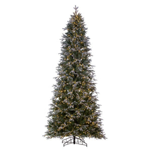 10' x 54" Artificial Frosted Douglas Fir 2000 LED Warm White 3mm Wide Angle Lights Slim Pre-Lit 1