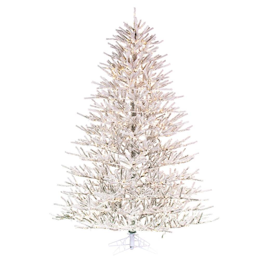 5.5' x 52" Artificial Flocked Pistol Pine 1200 Warm White LED Lights 1