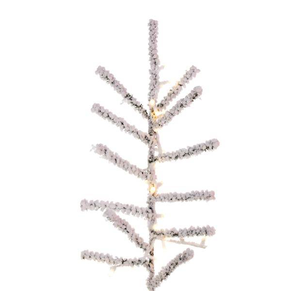 6.5' x 58" Artificial Flocked Pistol Pine 1500 Warm White LED Lights 2