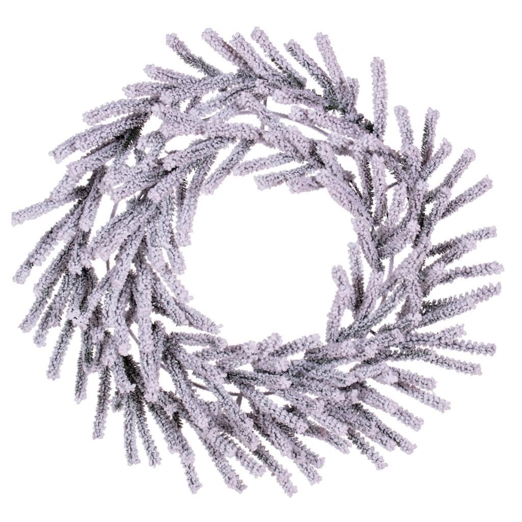 30" Artificial Flocked Pistol Pine Wreath 1