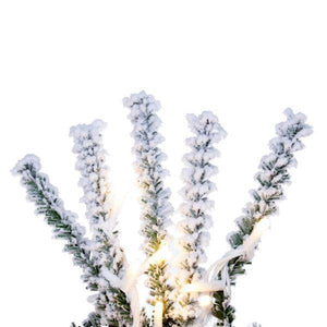 30" Artificial Flocked Pistol Pine Wreath 200 Warm White LED Lights 2