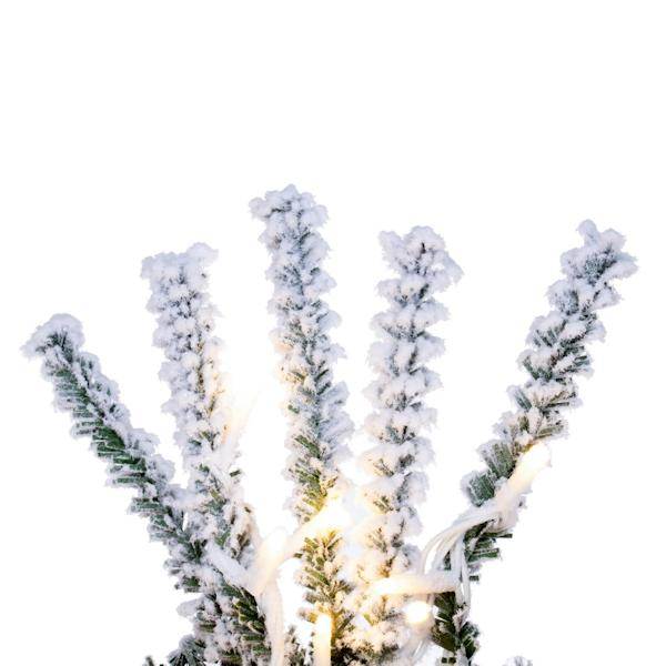 30" Artificial Flocked Pistol Pine Wreath 200 Warm White LED Lights 2