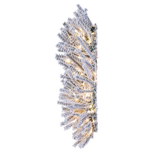 30" Artificial Flocked Pistol Pine Wreath 200 Warm White LED Lights 3