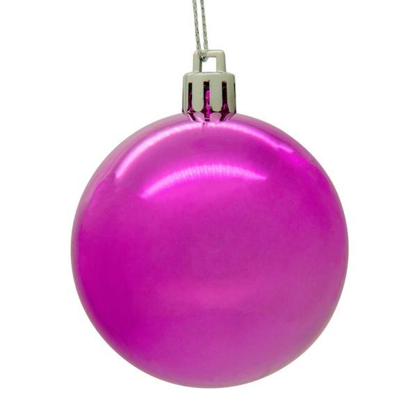 1" Hot Pink Matte Shiny Sequin Glitter Ball Ornament (36 Pack) 2