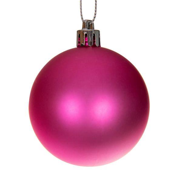 1" Hot Pink Matte Shiny Sequin Glitter Ball Ornament (36 Pack) 4