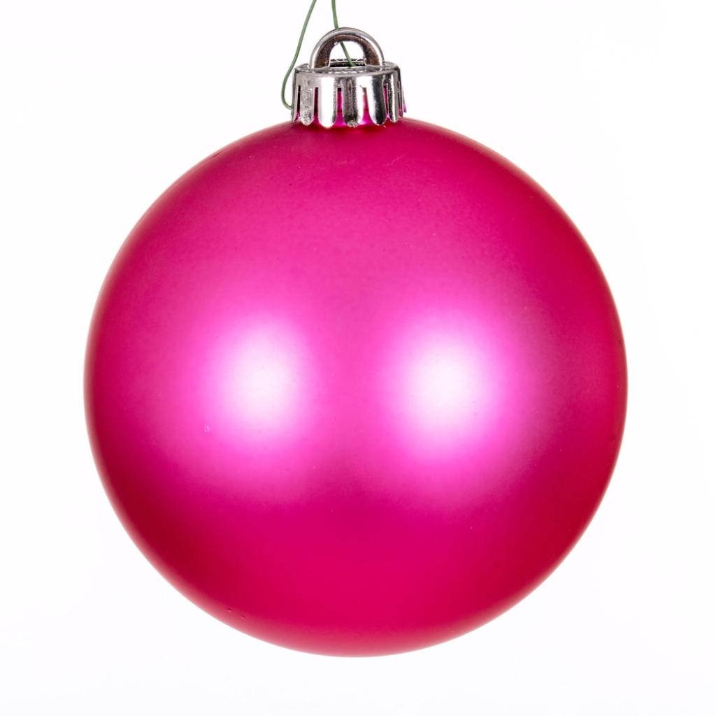 2.75" Hot Pink Matte Ball Ornament (12 pack) 1