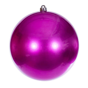 10" Hot Pink Candy Ball UV Drilled Ornament 1