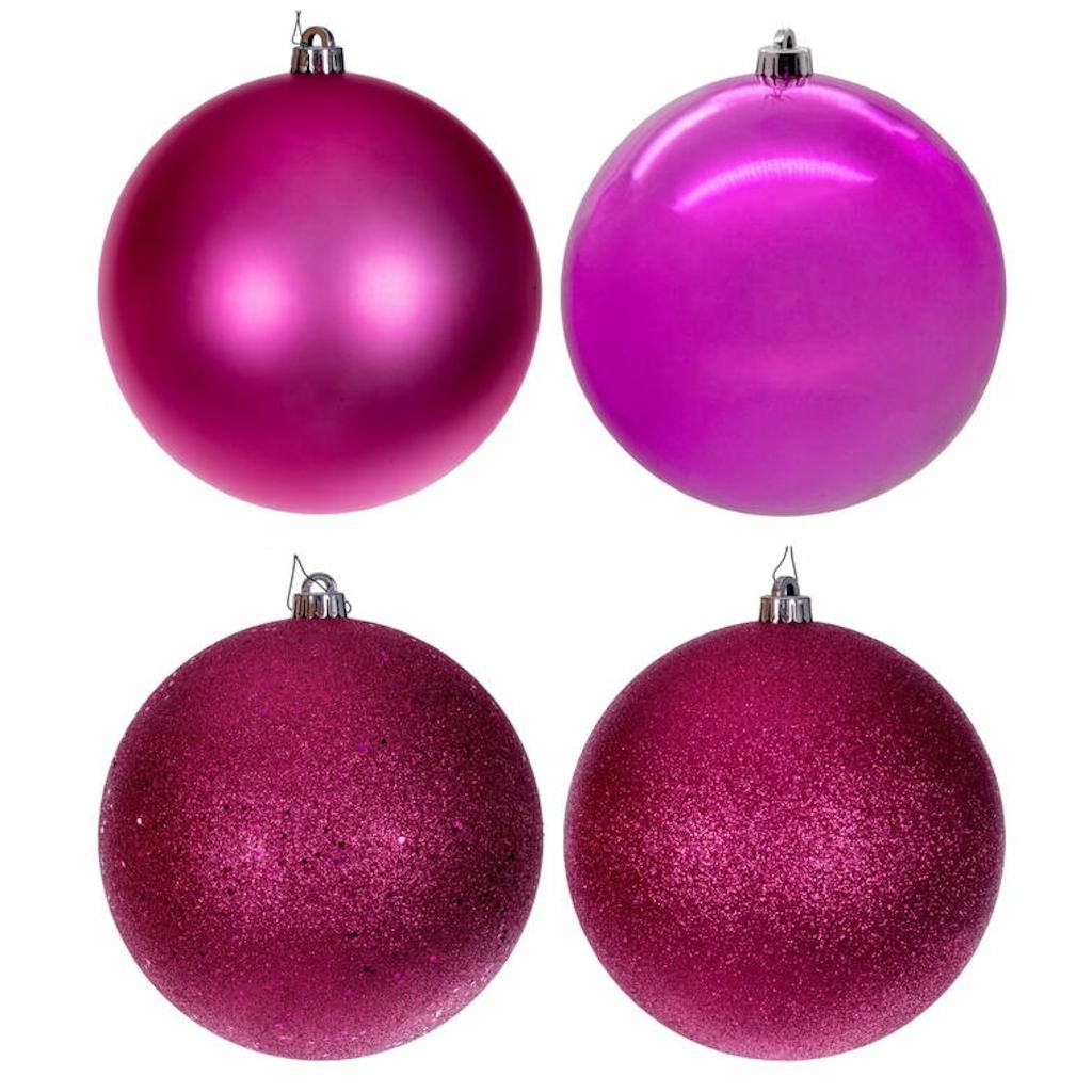 12" Hot Pink Shiny Ball Ornament 1