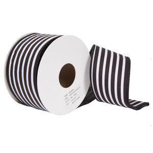 2.5"x30' Black Horizontal Stripe Ribbon 1
