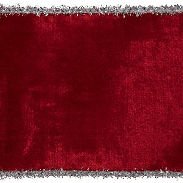 4"x15' Red Viscose Velvet Ribbon 2