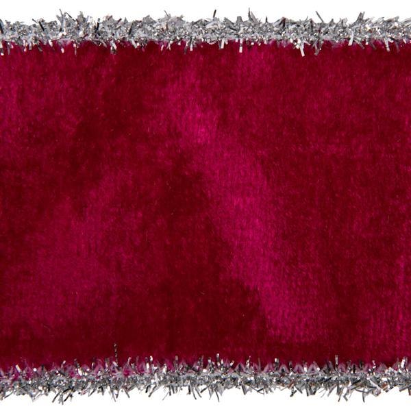 2.5"x15' Fushia / Silver Viscose Velvet Ribbon 2