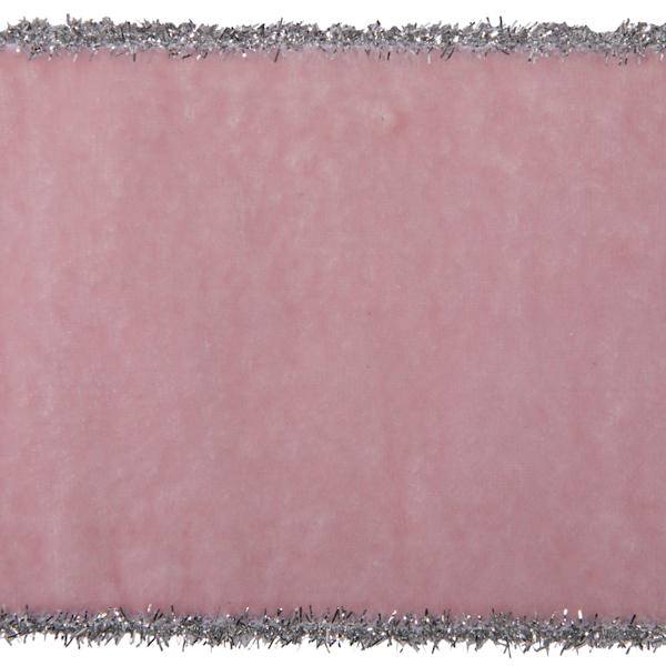 4"x15' Pink Viscose Velvet Decorative Ribbon 2