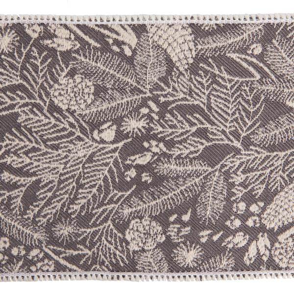 4"x15' Grey Jairo Jacquard Decorative Ribbon 2