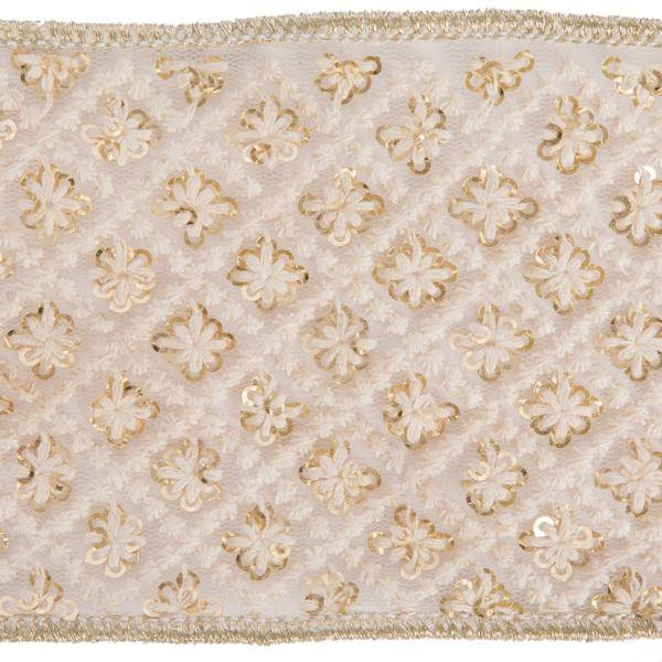 4" x 15' Ivory Cord Square Trim Ribbon 2