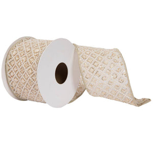 4" x 15' Ivory Cord Square Trim Ribbon 1