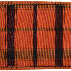 2.5"x30' Orange Dupion Plaid Ribbon 2