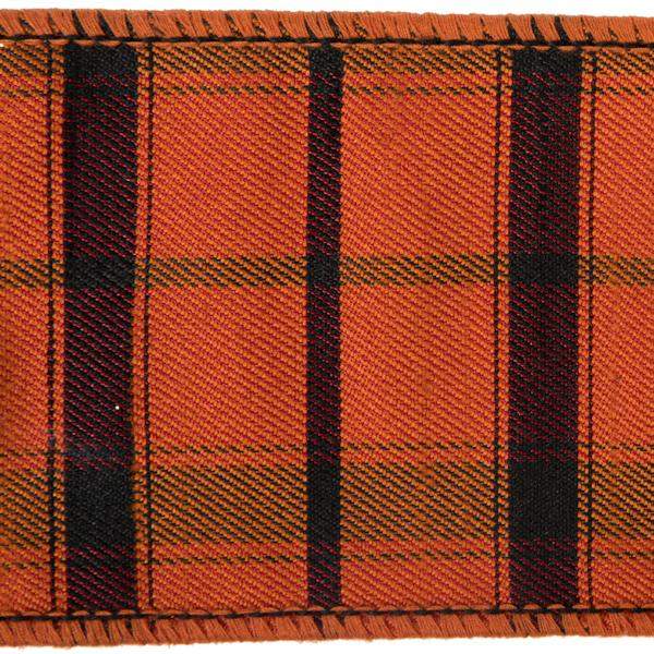 2.5"x30' Orange Dupion Plaid Ribbon 2