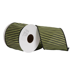 4"x30' Green Stripe Halloween Ribbon 1