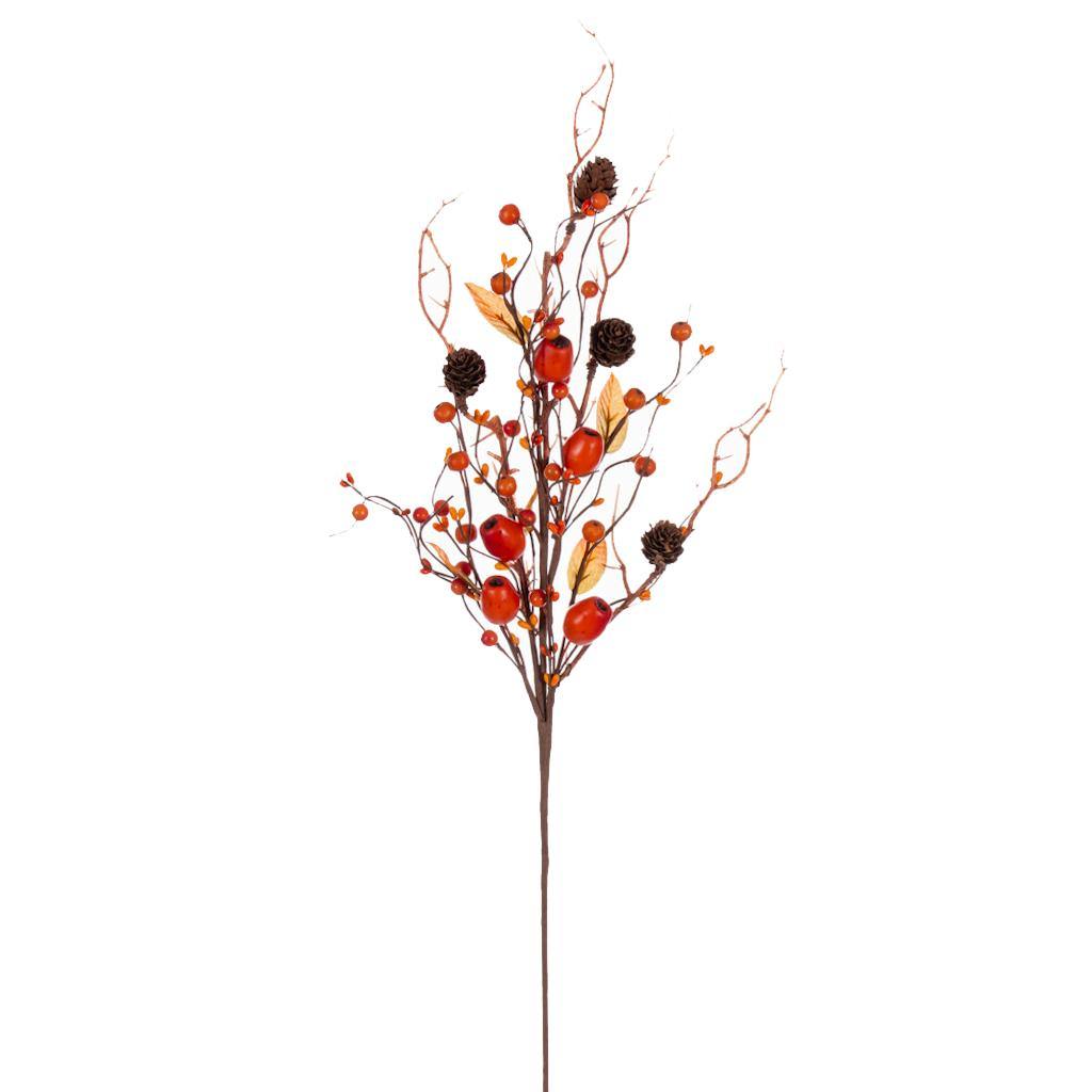 28" Artificial Orange Fall Pods with Berries and Pinecones Spray (2 Pack) 1