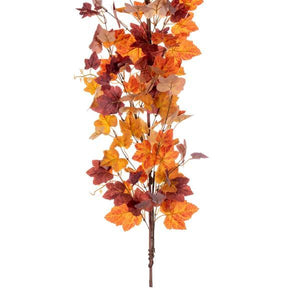 60" Artificial Orange Fall Maple Leaf Garland 4